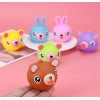 Pack Of 5 Rubber-PVC Animal Faces Squishy Squeeze Stress Balls (Multicolor)