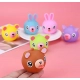 Pack Of 5 Rubber-PVC Animal Faces Squishy Squeeze Stress Balls (Multicolor)