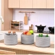 Cotton 9x7 Inch Pack of 3 Storage Basket For Clothes (Gray)