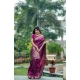 Women's Faux_Banarasi Lining Pattern Saree With Unstitched Blouse 5.5Mtr (Magenta) Women's Faux_Banarasi Lining Pattern Saree With Unstitched Blouse 5.5Mtr (Magenta)