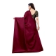 Women's Satin Printed Saree With Unstitched Blouse 5.5Mtr (Maroon)