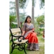 Women's Faux_Tussar Geometric_Print Saree With Unstitched Blouse 5.5Mtr (Orange)