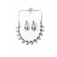 Women's Brass Silver Plated Necklace set (Green) Women's Brass Silver Plated Necklace set (Green)