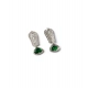 Women's Brass Silver Plated Drop Earrings (Green) Women's Brass Silver Plated Drop Earrings (Green)