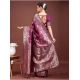 Women's Banarasi Silk Printed Saree With Unstitched Blouse 5.5Mtr (Purple) Women's Banarasi Silk Printed Saree With Unstitched Blouse 5.5Mtr (Purple)