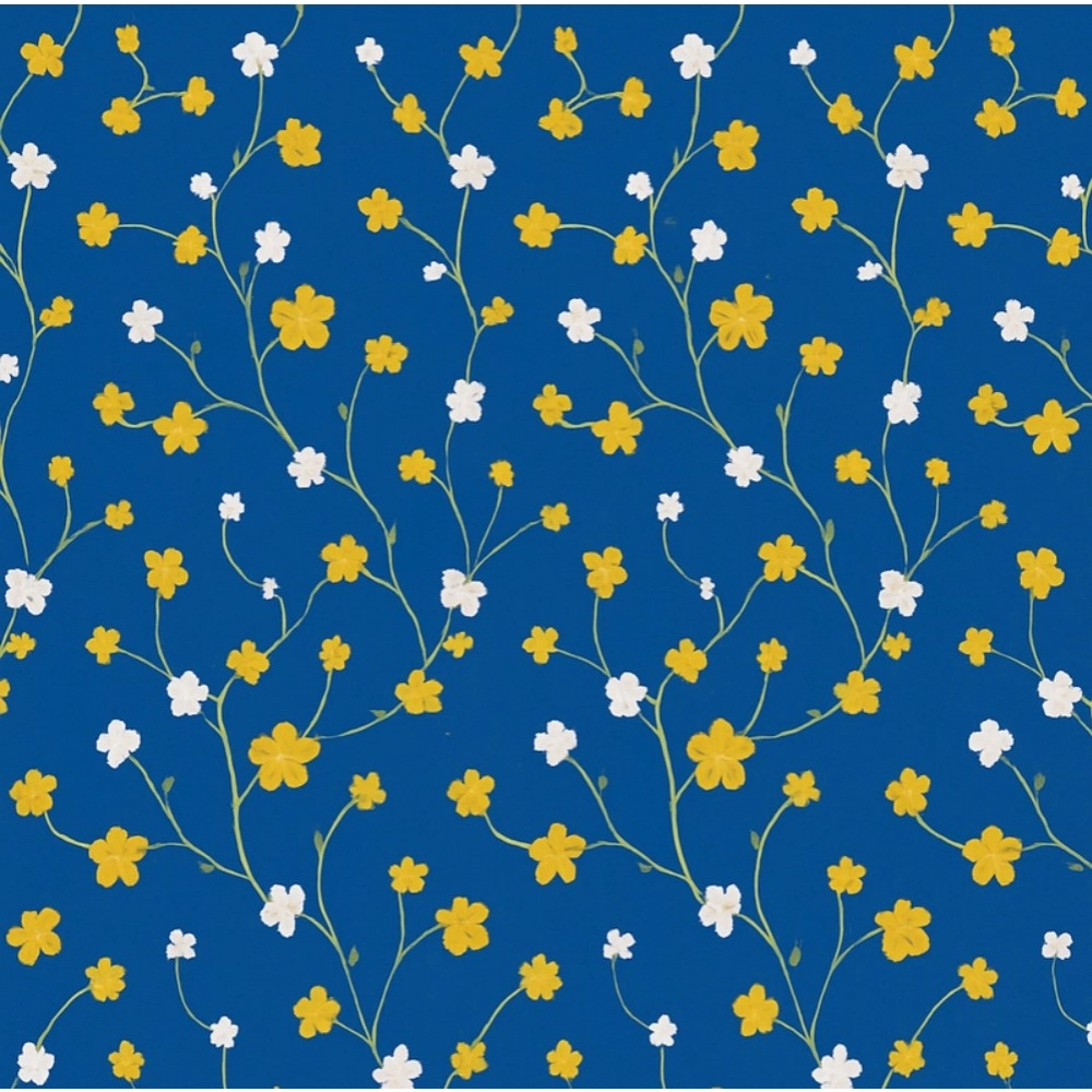Microfiber Floral Printed Single Bedsheet with 1 Pillow Cover (Blue)