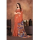 Women's Linen Printed Saree With Unstitched Blouse 5.5Mtr (Red) Women's Linen Printed Saree With Unstitched Blouse 5.5Mtr (Red)