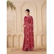 Women's Digital Printed  Georgette Saree With Unstitched Blouse (Red, 5-6 Mtrs)