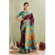 Women's Silk Blended Jaquard Woven Saree With Unstitched Blouse 5.5Mtr (Purple)