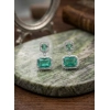 Women's Brass Silver Plated Drop Earrings (Green)