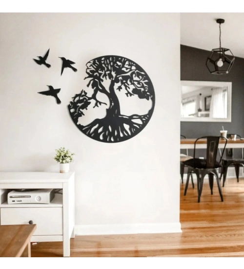 Eternal Growth Tree of Life Wooden Wall Decor – Black