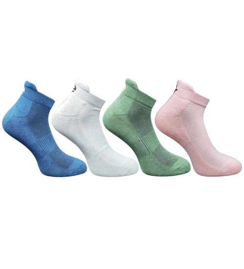 4_Pair Set Unisex Casual Cotton Printed Ankle Length Socks (Multicolor)