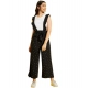 Girl's Cotton Printed Sleeveless Dungaree (Black-White) Girl's Cotton Printed Sleeveless Dungaree (Black-White)