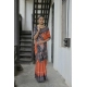 Women's Faux_Tussar Ikat Saree With Unstitched Blouse 5.5Mtr (Orange) Women's Faux_Tussar Ikat Saree With Unstitched Blouse 5.5Mtr (Orange)