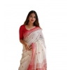 Women's Soft Lilan Printed Saree With Unstitched Blouse 5.5Mtr (White) Women's Soft Lilan Printed Saree With Unstitched Blouse 5.5Mtr (White)
