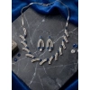 Women's Brass Silver Plated Necklace set (Blue)