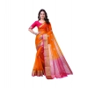 Women's Organza jacquard Embellished Saree With Unstitched Blouse 5.5Mtr (Orange) Women's Organza jacquard Embellished Saree With Unstitched Blouse 5.5Mtr (Orange)