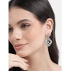 Women's Brass Silver Plated Drop Earrings (Turquoise)