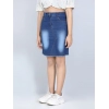 Girl's Denim Solid Buttoned Skirt (Blue) Girl's Denim Solid Buttoned Skirt (Blue)