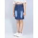 Girl's Denim Solid Buttoned Skirt (Blue) Girl's Denim Solid Buttoned Skirt (Blue)
