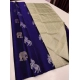 Women's Litchi silk Printed Saree With Unstitched Blouse (Navy Blue With White) Women's Litchi silk Printed Saree With Unstitched Blouse (Navy Blue With White)
