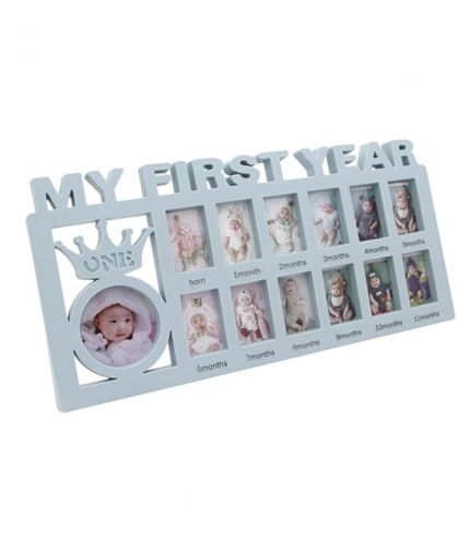 Acrylic Newborn Baby First Year Photo Frame (Multicolor)