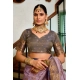 Women's Silk Blend Booti Work Ready to wear Saree With Unstitched Blouse 5.5Mtr (Lavender)