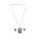 Women's Brass Silver Plated Pendant Set (Turquoise)