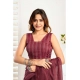 Women's Linen Cotton Printed Ready To Wear With Pocket Saree With Unstitched Blouse 5.5 Mtr (Maroon)