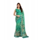 Women's Linen Cotton Printed Ready To Wear Saree With Unstitched Blouse 5.5 Mtr (Green)