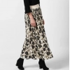 Women's Georgette Chain Print Elasticated Skirt (Cream-Black)
