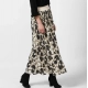Women's Georgette Chain Print Elasticated Skirt (Cream-Black)