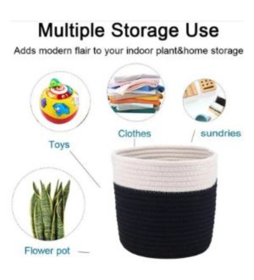 Cotton Flower Pot (White Black) Cotton Flower Pot (White Black)