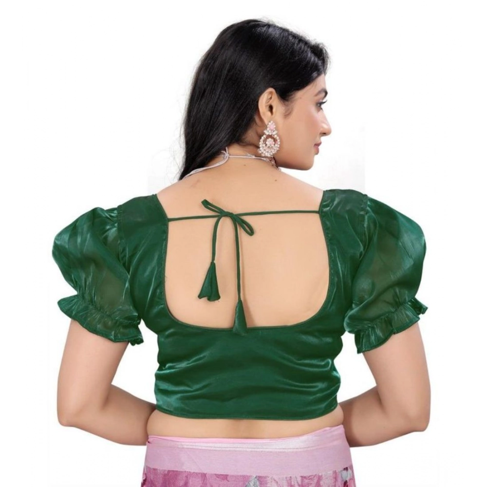 Women's Jimmy Solid Designer Neck Elastic Sleeve Readymade Blouse (Green 38 , Alterable up to 42)-PID65829 Women's Jimmy Solid Designer Neck Elastic Sleeve Readymade Blouse (Green 38 , Alterable up to 42)-PID65829