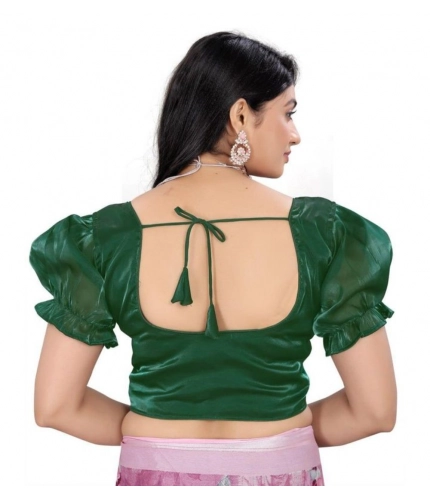 Women's Jimmy Solid Designer Neck Elastic Sleeve Readymade Blouse (Green 38 , Alterable up to 42)-PID65829 Women's Jimmy Solid Designer Neck Elastic Sleeve Readymade Blouse (Green 38 , Alterable up to 42)-PID65829