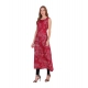 Women's Casual Crepe Sleeveless Slit Dress (Maroon)