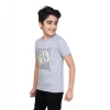 Boy's Cotton Grapic Printed Round Neck T-Shirt (Grey Melange)