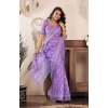 Women's Faux Linen Floral Ready to wear Saree With Unstitched Blouse 5.5Mtr (Lavender) Women's Faux Linen Floral Ready to wear Saree With Unstitched Blouse 5.5Mtr (Lavender)