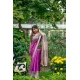 Women's Faux_Tussar Geometric_Print Saree With Unstitched Blouse 5.5Mtr (Purple)