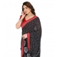 Women's Georgette Printed Saree With Unstitched Blouse 5.5Mtr (Black)