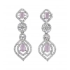Women's Brass Silver Plated Necklace set (Pink)