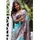 Women's Faux_Tussar Ethnic_Print Saree With Unstitched Blouse 5.5Mtr (Aqua_Blue) Women's Faux_Tussar Ethnic_Print Saree With Unstitched Blouse 5.5Mtr (Aqua_Blue)