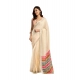 Women's Linen Cotton Printed Ready To Wear Saree With Unstitched Blouse 5.5 Mtr (Beige)