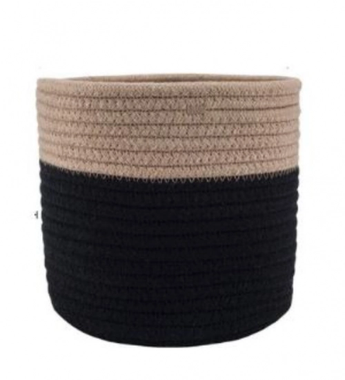 Cotton Flower Pot (Beige Black)