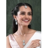 Women's Brass Silver Plated Pendant Set (Mint)