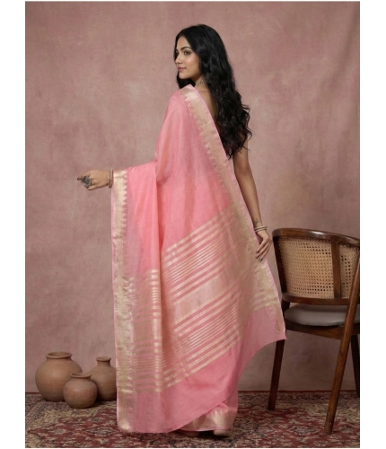 Women's Cotton Printed Saree With Unstitched Blouse 5.5Mtr (Coral Pink) Women's Cotton Printed Saree With Unstitched Blouse 5.5Mtr (Coral Pink)