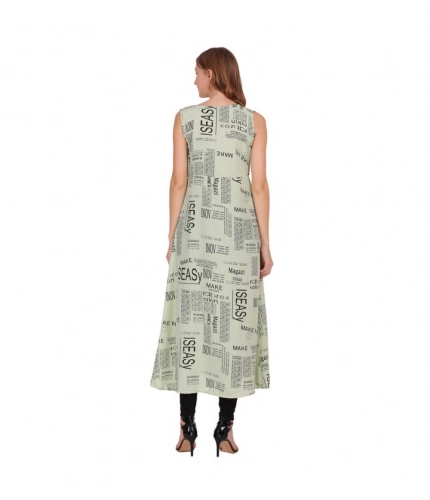 Women's Casual Crepe Sleeveless Slit Dress (Light Green)