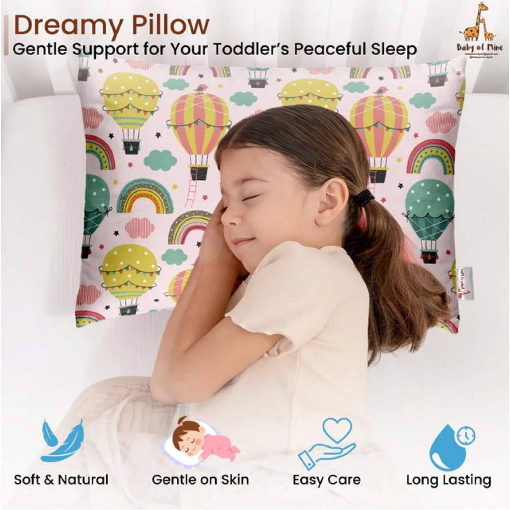 Soft Plush Printed Baby Infant Pillow for Kids Age 1 To 5 Years (Multicolor)