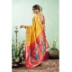 Women's Silk Blend Woven Saree With Unstitched Blouse 5.5 Mtr (Mustard)