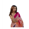 Women's Linen Printed Saree With Unstitched Blouse 5.5Mtr (Orange) Women's Linen Printed Saree With Unstitched Blouse 5.5Mtr (Orange)